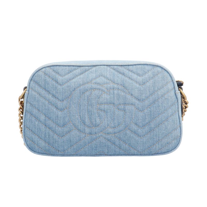 Gucci Ggmarmont Shoulder Bag Denim 447632 Blue Ladies Gucci Used Gucci