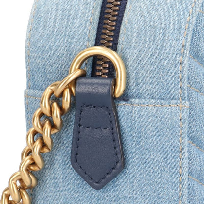 Gucci Ggmarmont Shoulder Bag Denim 447632 Blue Ladies Gucci Used Gucci
