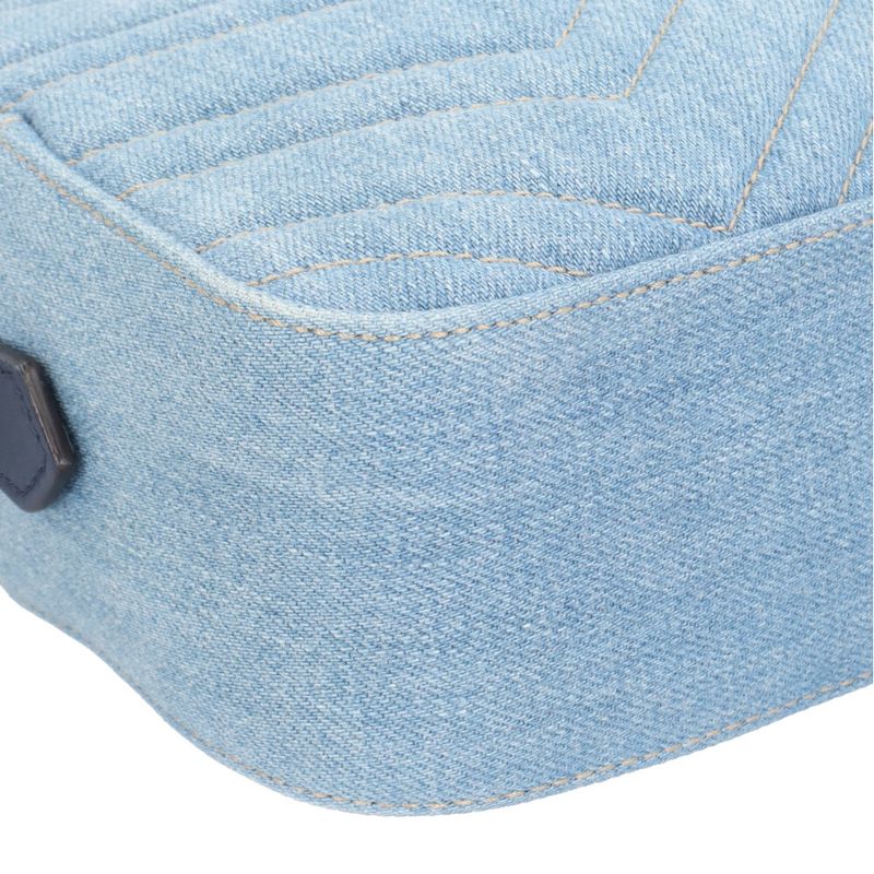 Gucci Ggmarmont Shoulder Bag Denim 447632 Blue Ladies Gucci Used Gucci