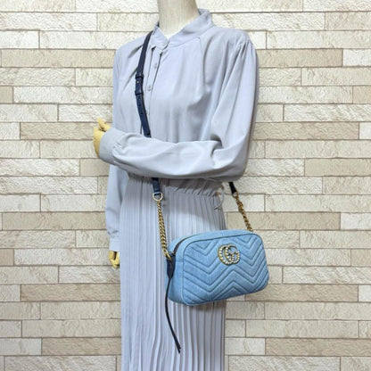 Gucci Ggmarmont Shoulder Bag Denim 447632 Blue Ladies Gucci Used Gucci
