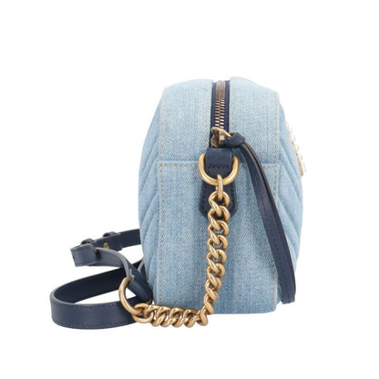 Gucci Ggmarmont Shoulder Bag Denim 447632 Blue Ladies Gucci Used Gucci
