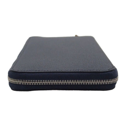 Hermes Azap Silk-in Long Wallet Vaux Epson Silk Navy Blue Indigo Barenia