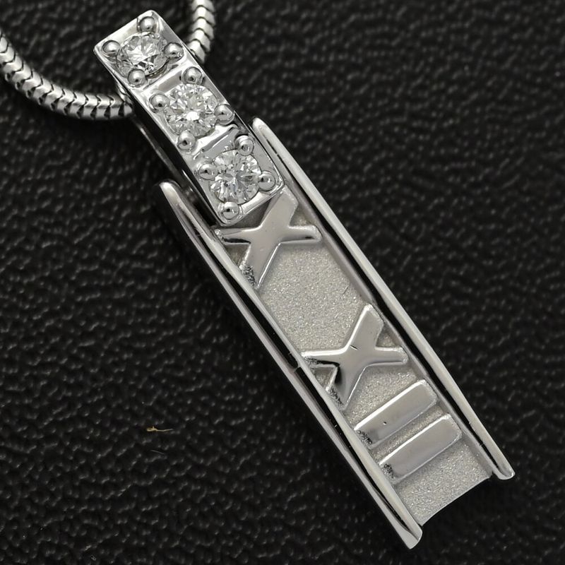 Tiffany & Co Tiffany & Co Atlas 3p・diamond Necklace・pendant 18k White Gold
