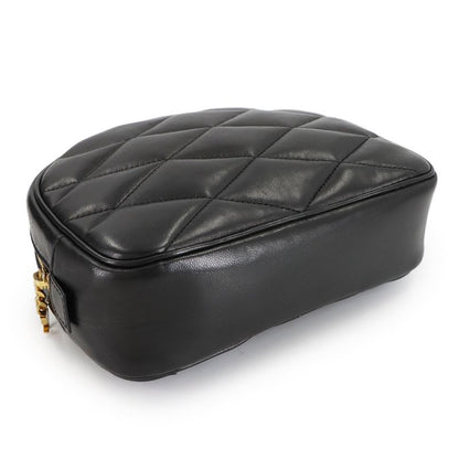 Saint Laurent Quilted Pouch Leather Black Gold Hardware
