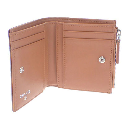 Chanel Chanel Classic Small Wallet Ap3388 Coin Case Grained Calfskin Camel Silver