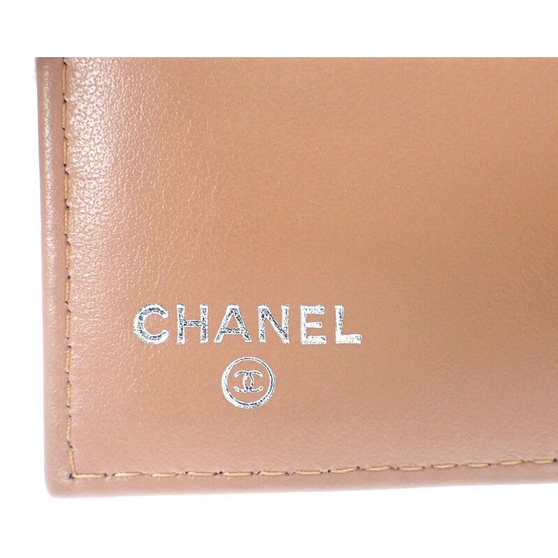 Chanel Chanel Classic Small Wallet Ap3388 Coin Case Grained Calfskin Camel Silver