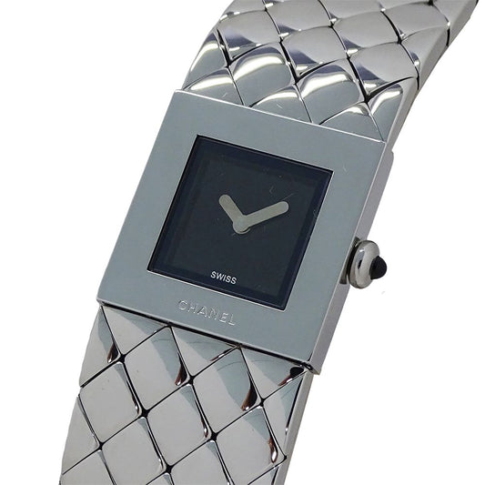 Chanel Watch Ladies Brand Matelasse Quartz Qz Stainless Steel Ss H0009 Silver