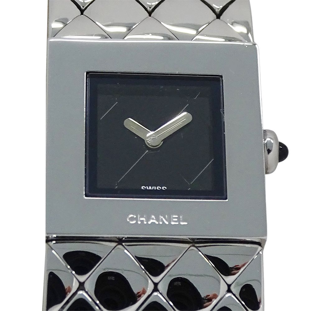 Chanel Watch Ladies Brand Matelasse Quartz Qz Stainless Steel Ss H0009 Silver