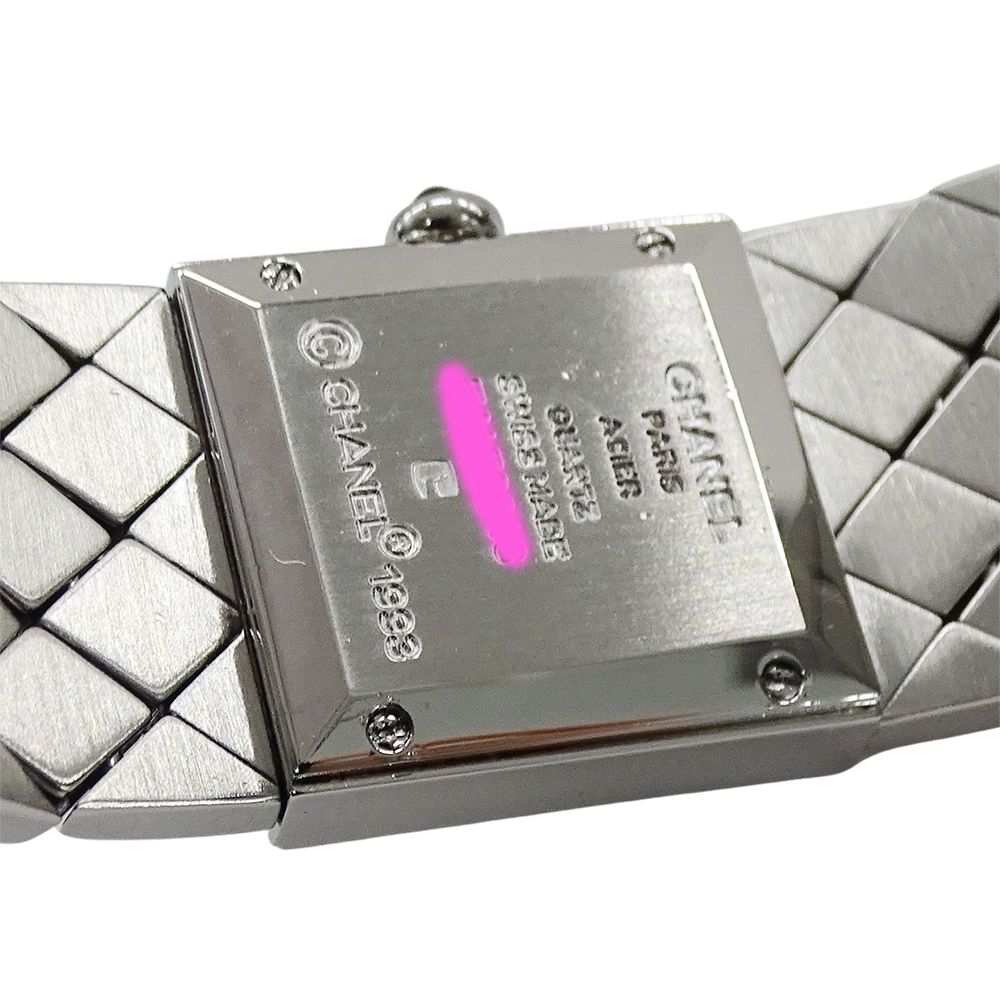 Chanel Watch Ladies Brand Matelasse Quartz Qz Stainless Steel Ss H0009 Silver