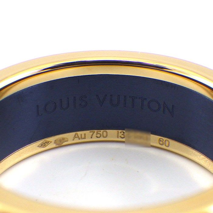 Louis Vuitton Ring Small Les Gaston Qoh44 N Monogram 18K Yellow