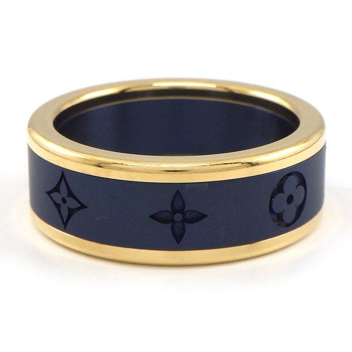 Louis Vuitton Ring Small Les Gaston Qoh44 N Monogram 18K Yellow