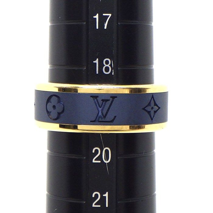 Louis Vuitton Ring Small Les Gaston Qoh44 N Monogram 18K Yellow