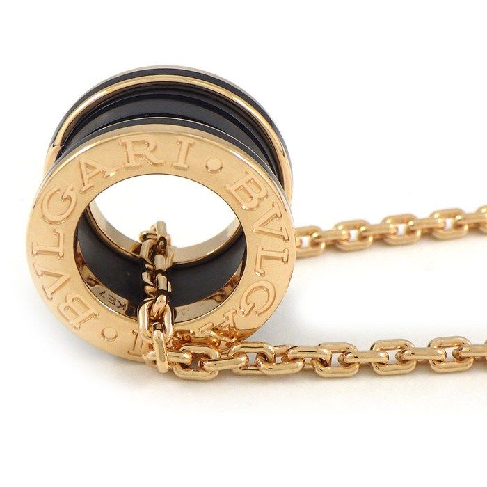 Bvlgari Necklace B.zero1 Matte Black Ceramic 18K Pink Gold Box And Paper
