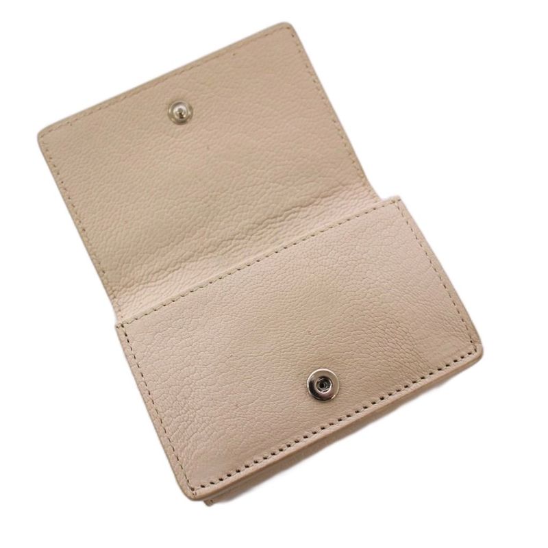 Balenciaga Edge City Mini Wallet Trifold Wallet Leather Beige 470059 KH - OH