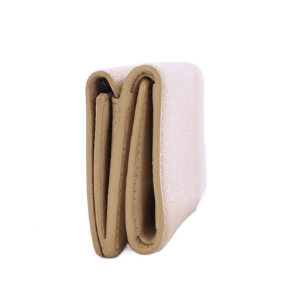 Balenciaga Edge City Mini Wallet Trifold Wallet Leather Beige 470059 KH - OH