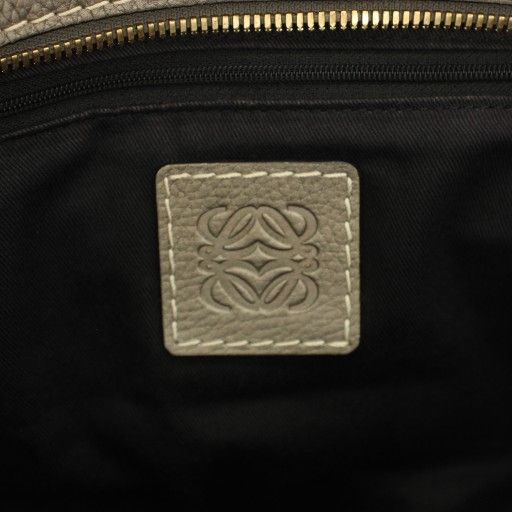 Loewe New Road Line Repeat Anagram Handbag Canvas Leather with Bag Gray Yt - OH