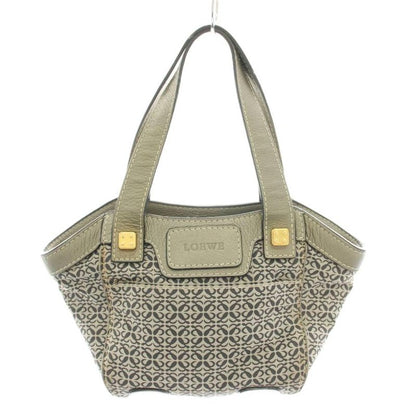 Loewe New Road Line Repeat Anagram Handbag Canvas Leather with Bag Gray Yt - OH