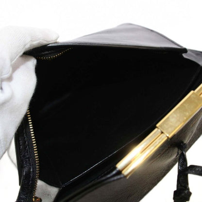 Celine Phoebe Period Clutch Bag Party Bag Second Bag Leather Black KH - OH