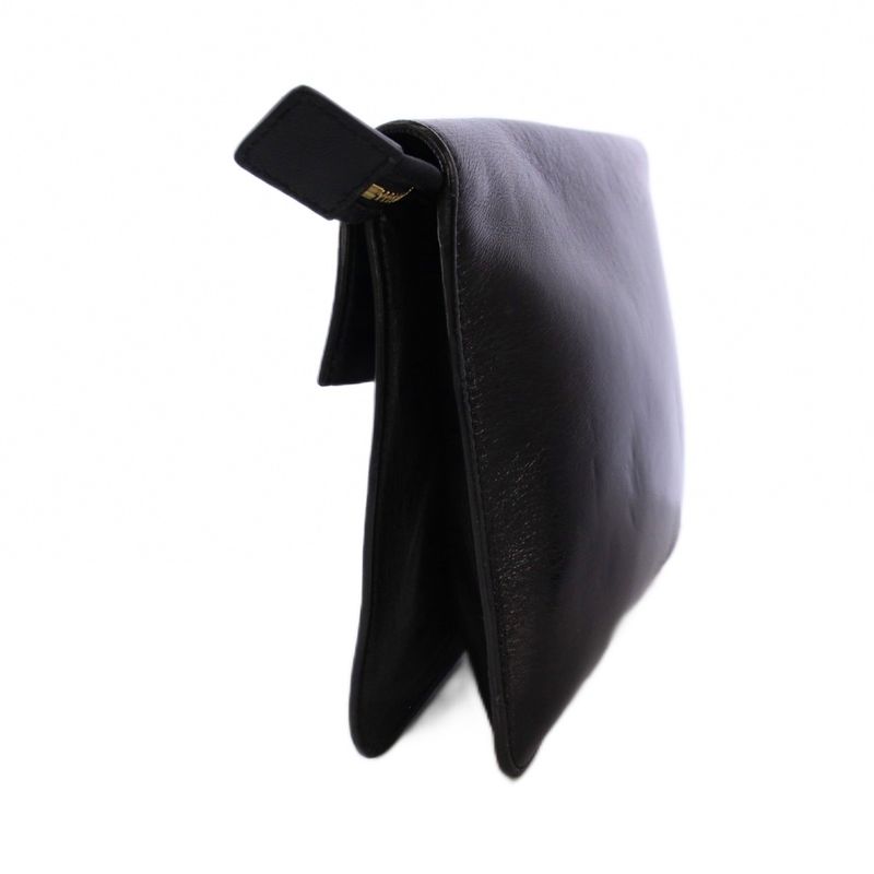 Celine Phoebe Period Clutch Bag Party Bag Second Bag Leather Black KH - OH