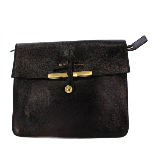 Celine Phoebe Period Clutch Bag Party Bag Second Bag Leather Black KH - OH