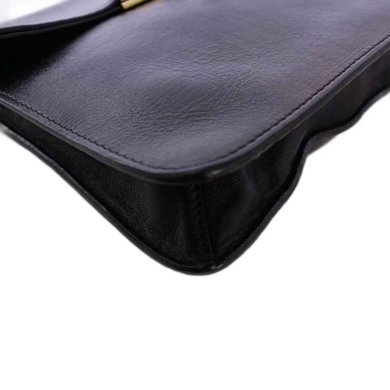 Celine Phoebe Period Clutch Bag Party Bag Second Bag Leather Black KH - OH