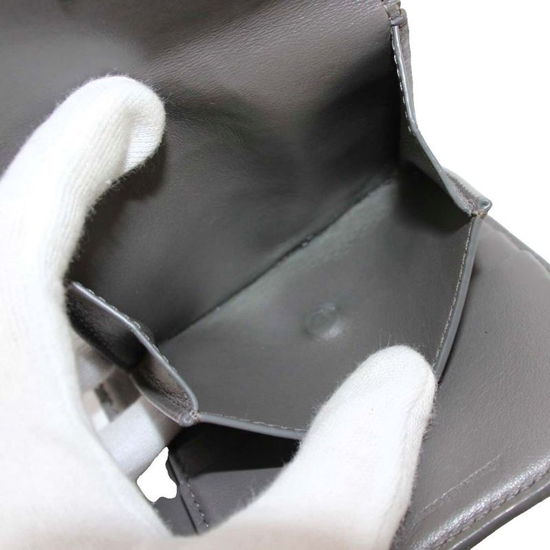 Celine Medium Strap Wallet Bifold Wallet Leather Gray KH - OH