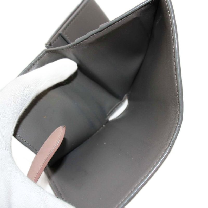 Celine Medium Strap Wallet Bifold Wallet Leather Gray KH - OH