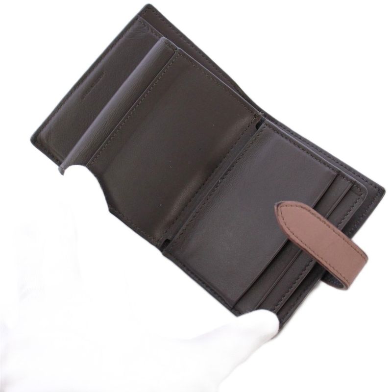 Celine Medium Strap Wallet Bifold Wallet Leather Gray KH - OH