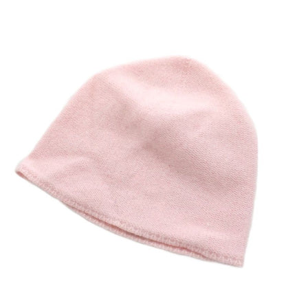 Hermes Adada Knit Hat Knit Cap Beanie Hat Logo Embroidery Cashmere Pink An2 - OH