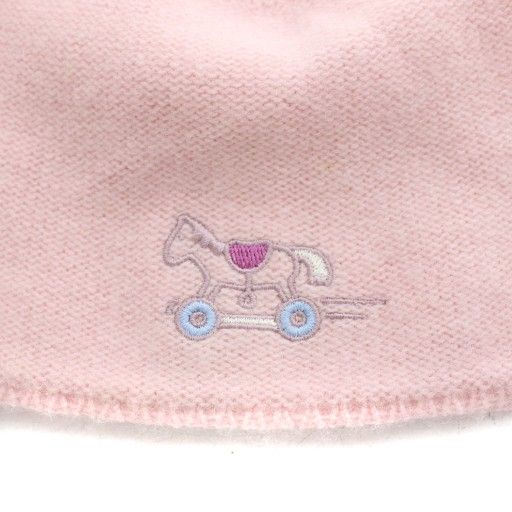 Hermes Adada Knit Hat Knit Cap Beanie Hat Logo Embroidery Cashmere Pink An2 - OH