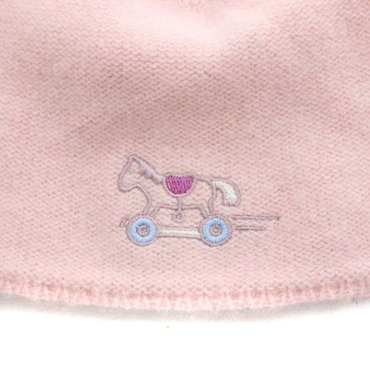 Hermes Adada Knit Hat Knit Cap Beanie Hat Logo Embroidery Cashmere Pink An2 - OH