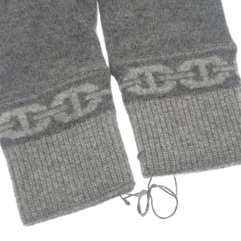 Hermes Heaven Gloves M G g1 S Cashmere Polyurethane Charbon Gray