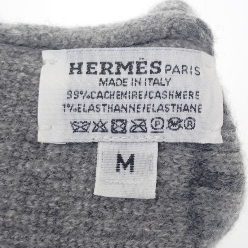 Hermes Heaven Gloves M G g1 S Cashmere Polyurethane Charbon Gray