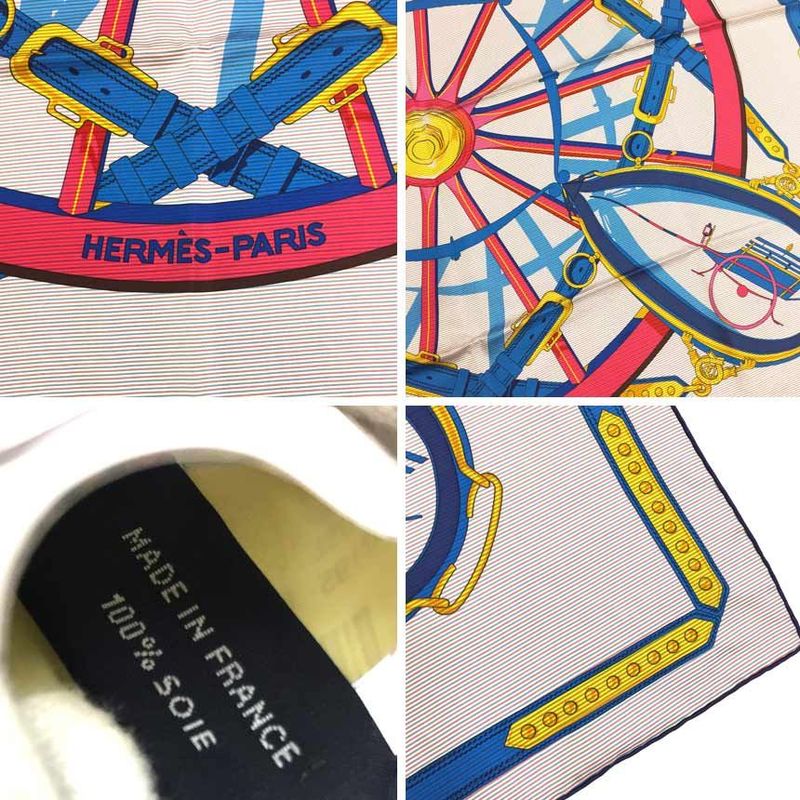 Hermes Scarf Kare90 Chemise En Roue Libre Aq7822