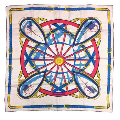 Hermes Scarf Kare90 Chemise En Roue Libre Aq7822