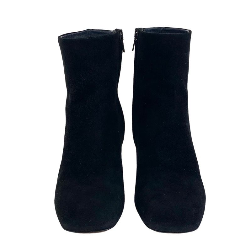 Celine Boots Short Boots Shoes Suede Black Silver Bang Metal Heel