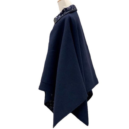 Louis Vuitton Monogram Cape Coat Poncho Outerwear Reversible Wool Navy