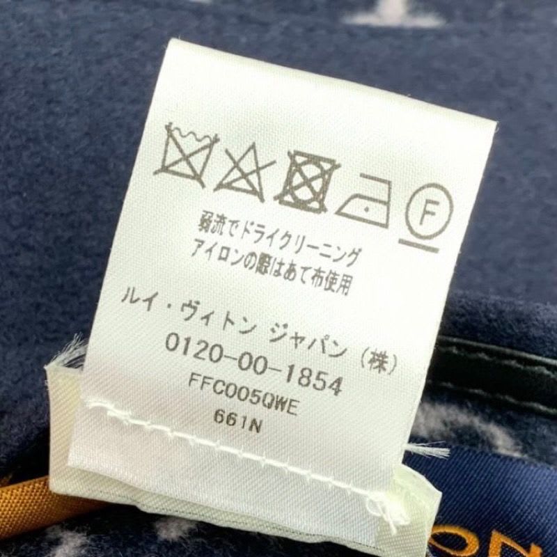 Louis Vuitton Monogram Cape Coat Poncho Outerwear Reversible Wool Navy
