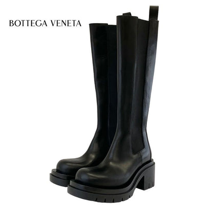 Bottega Venetaveneta Boots Long Boots Shoes Leather Black Unused Side Gore
