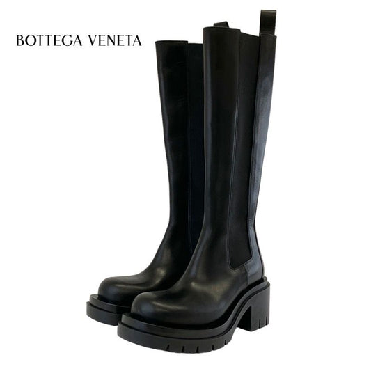 Bottega Venetaveneta Boots Long Boots Shoes Leather Black Unused Side Gore