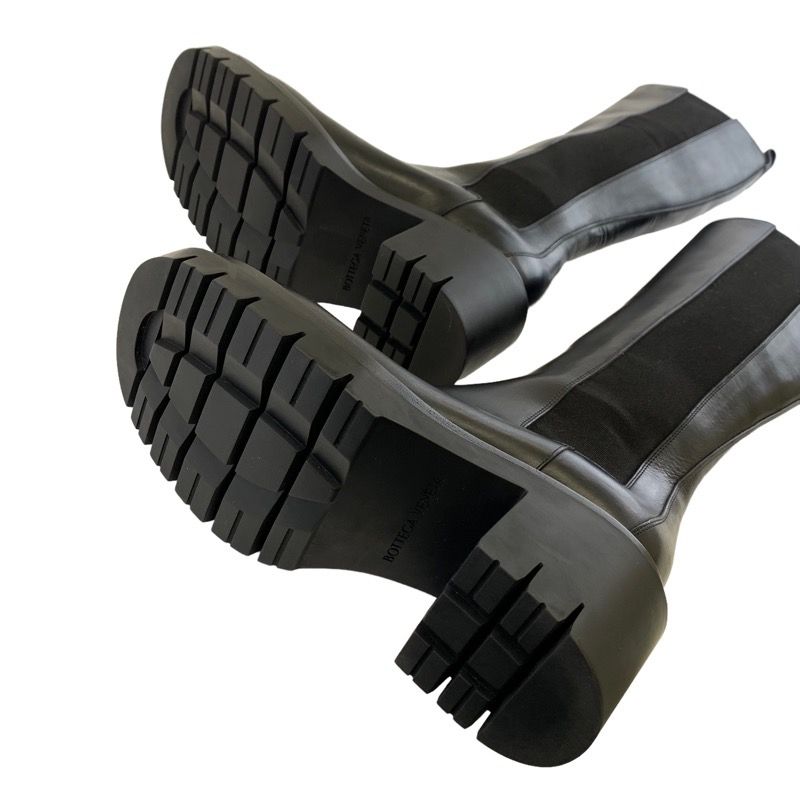 Bottega Venetaveneta Boots Long Boots Shoes Leather Black Unused Side Gore