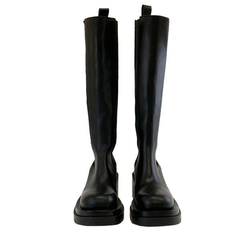 Bottega Venetaveneta Boots Long Boots Shoes Leather Black Unused Side Gore