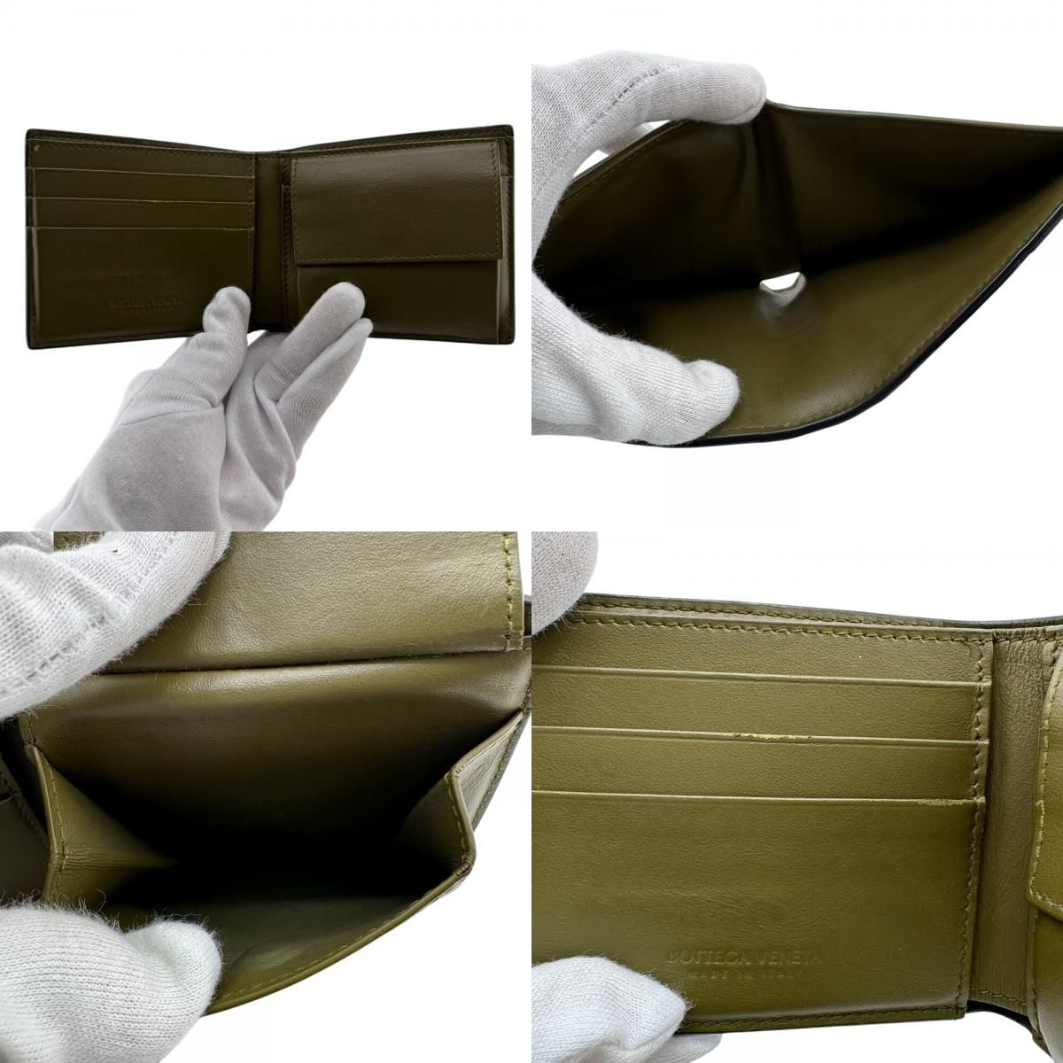 Bottega Veneta Compact Wallet Cassette Bifold Wallet Navy Unisex