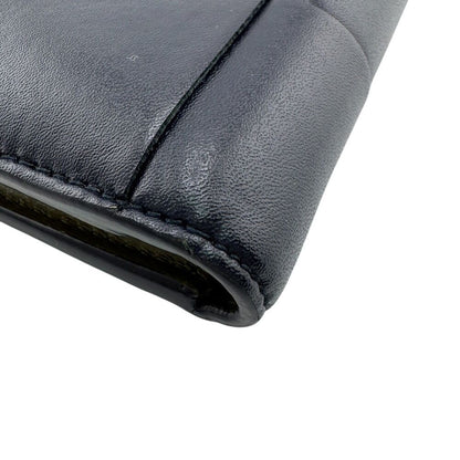 Bottega Veneta Compact Wallet Cassette Bifold Wallet Navy Unisex