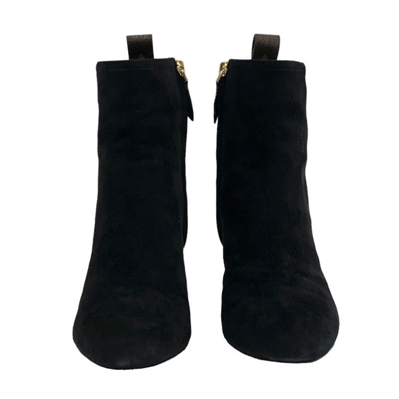 Louis Vuitton Boots Short Boots Shoes Suede Black Ankle Boots Monogram Studs