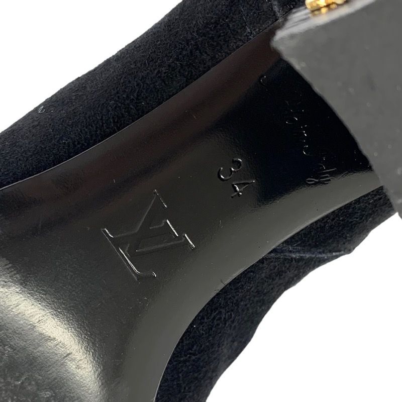 Louis Vuitton Boots Short Boots Shoes Suede Black Ankle Boots Monogram Studs