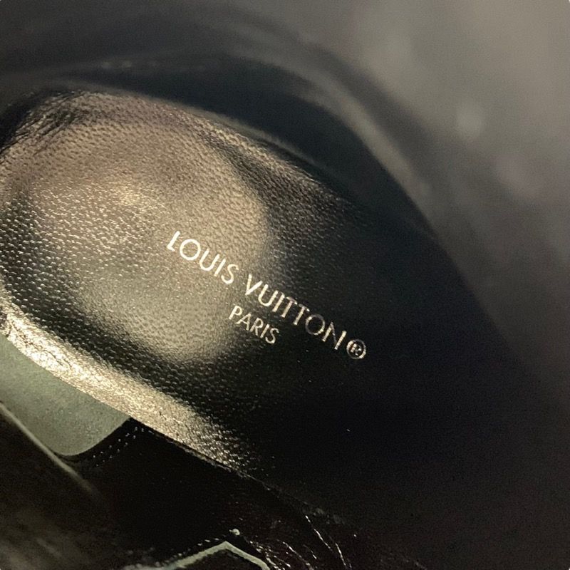 Louis Vuitton Boots Short Boots Shoes Suede Black Ankle Boots Monogram Studs