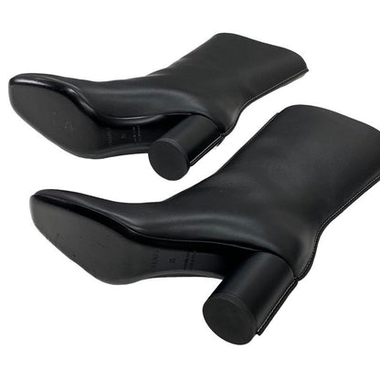 Hermes Defile Boots Short Boots Shoes Leather Black Stitching