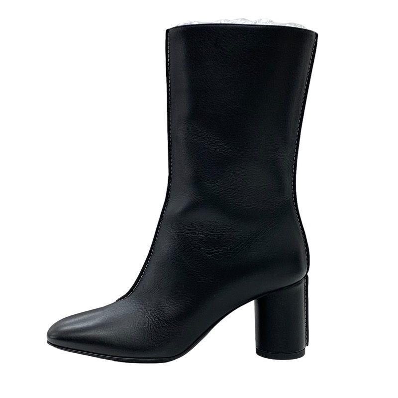 Hermes Defile Boots Short Boots Shoes Leather Black Stitching