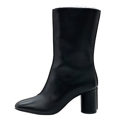 Hermes Defile Boots Short Boots Shoes Leather Black Stitching